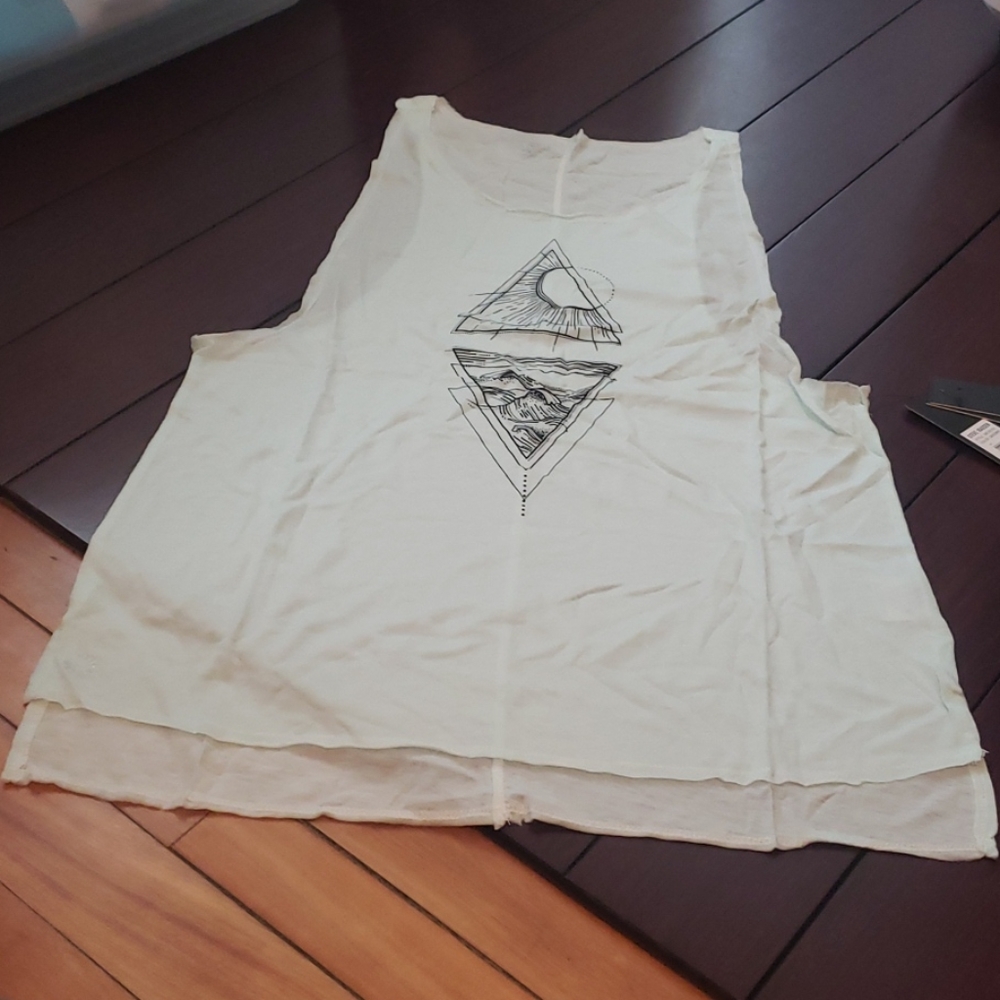 Steve Madden active stardust light blue tank